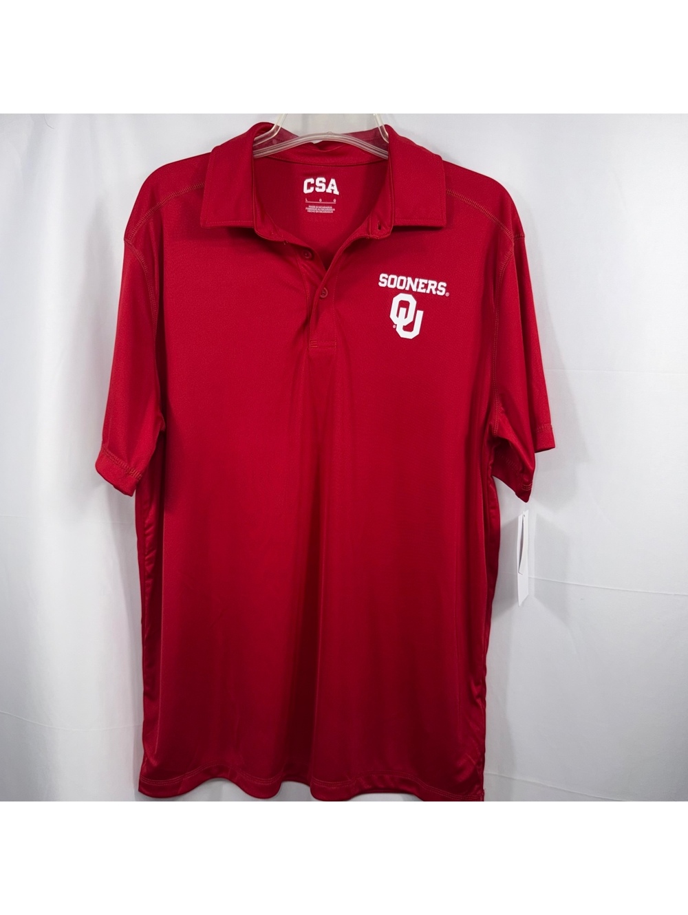 NWT Oklahoma Sooners OU CSA Red Performance Polo Shirt Men’s Large